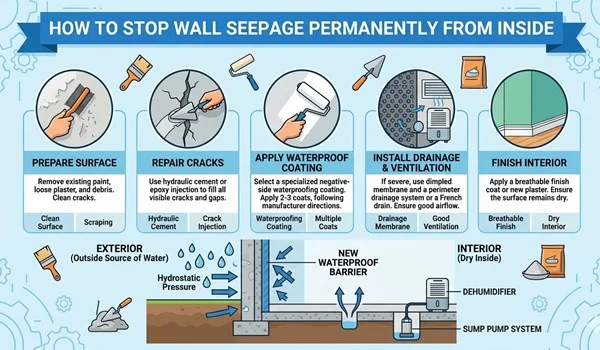 How to Stop Wall Seepage Permanently from Inside?
